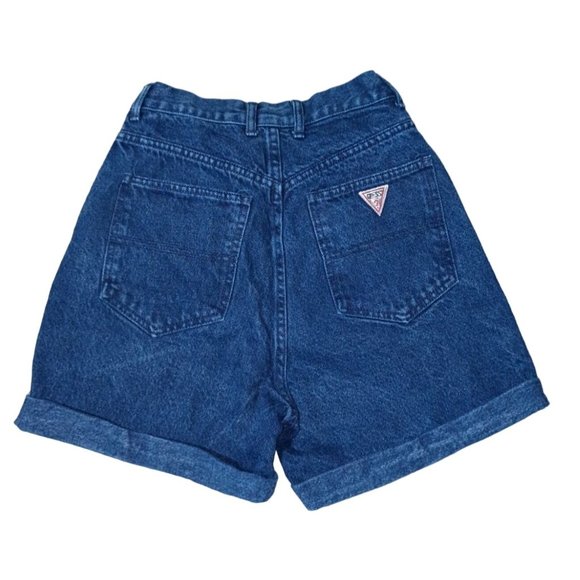 Vintage Guess Jean Shorts Womens Size 27 24 Blue Indigo Denim Georges Marciano D - Picture 4 of 7